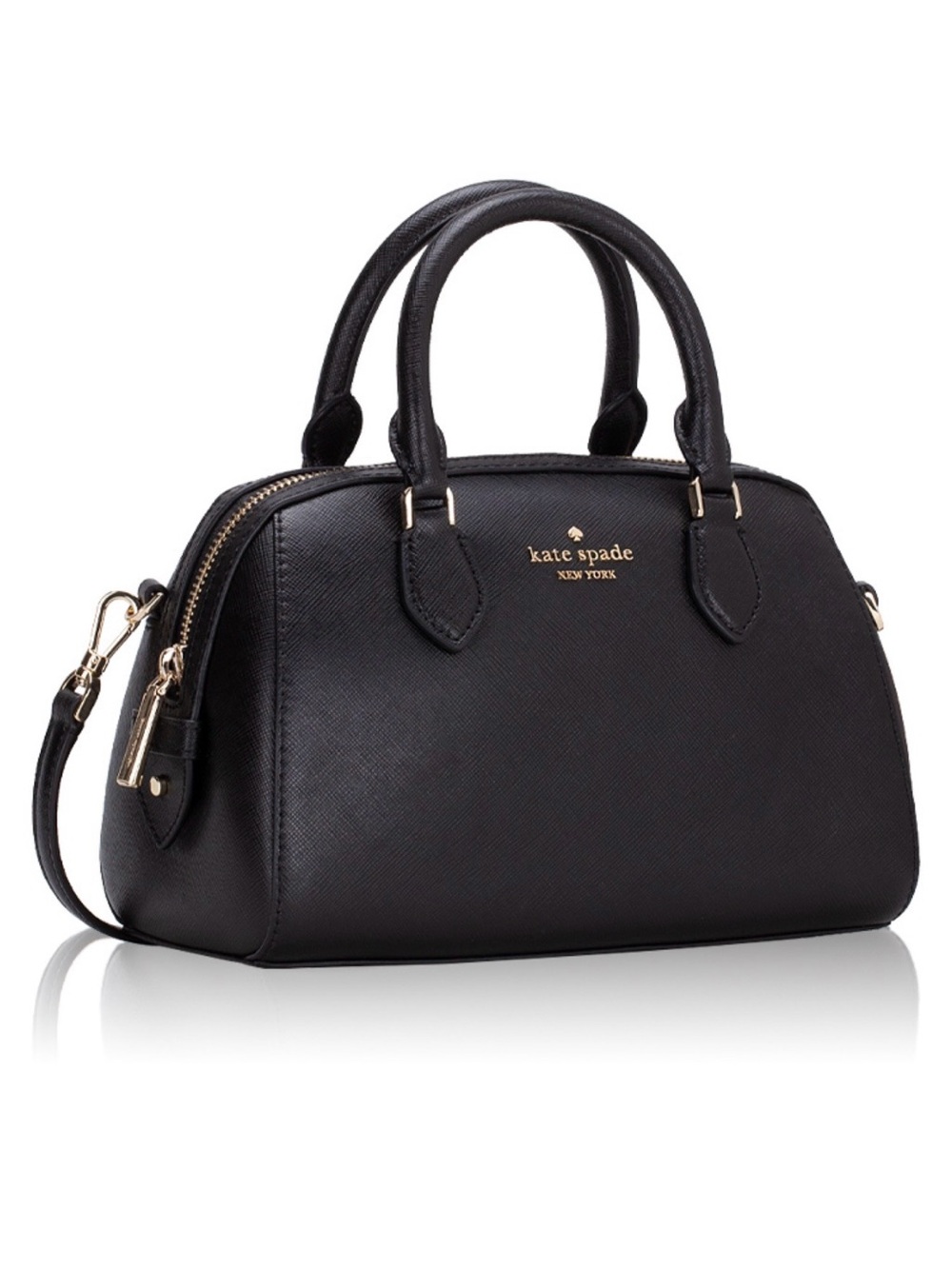 kate spade Black Saffiano Leather Dome Satchel